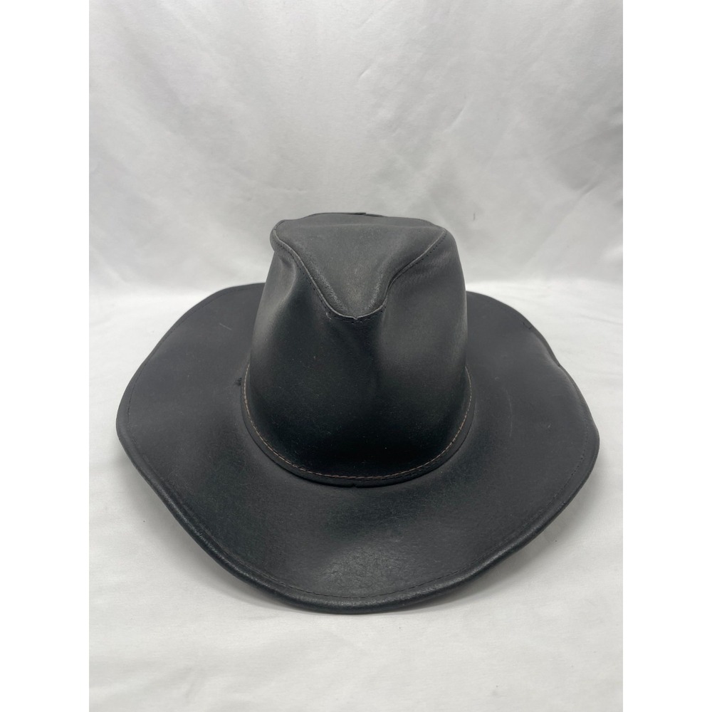 Henschel Hat Co. Western Cowboy Hat Mens Large Black Shapeable Leather‎ Hatband